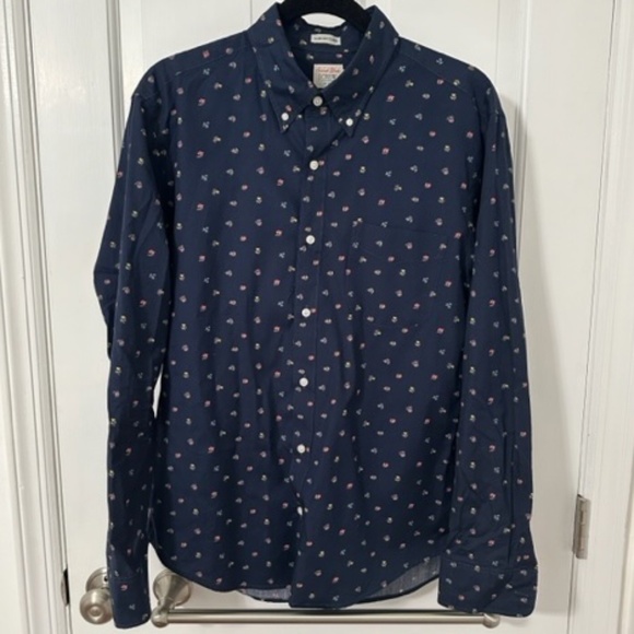 J. Crew Men's Long Sleeve Shirt, Size M, Navy - Picture 1 of 2